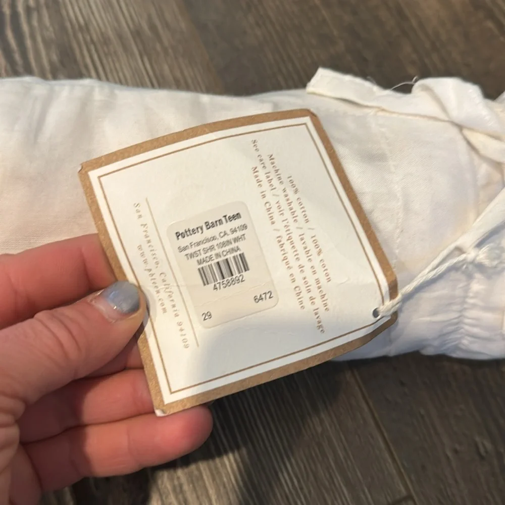 NWT Pottery Barn Teen White Twisted Sheer Voilage